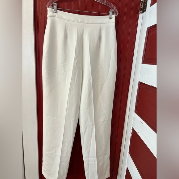 NWT ZARA NEW Ecru Womens Pants with Gold Chain Trousers Sz L - Picture 13 of 13